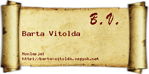 Barta Vitolda névjegykártya